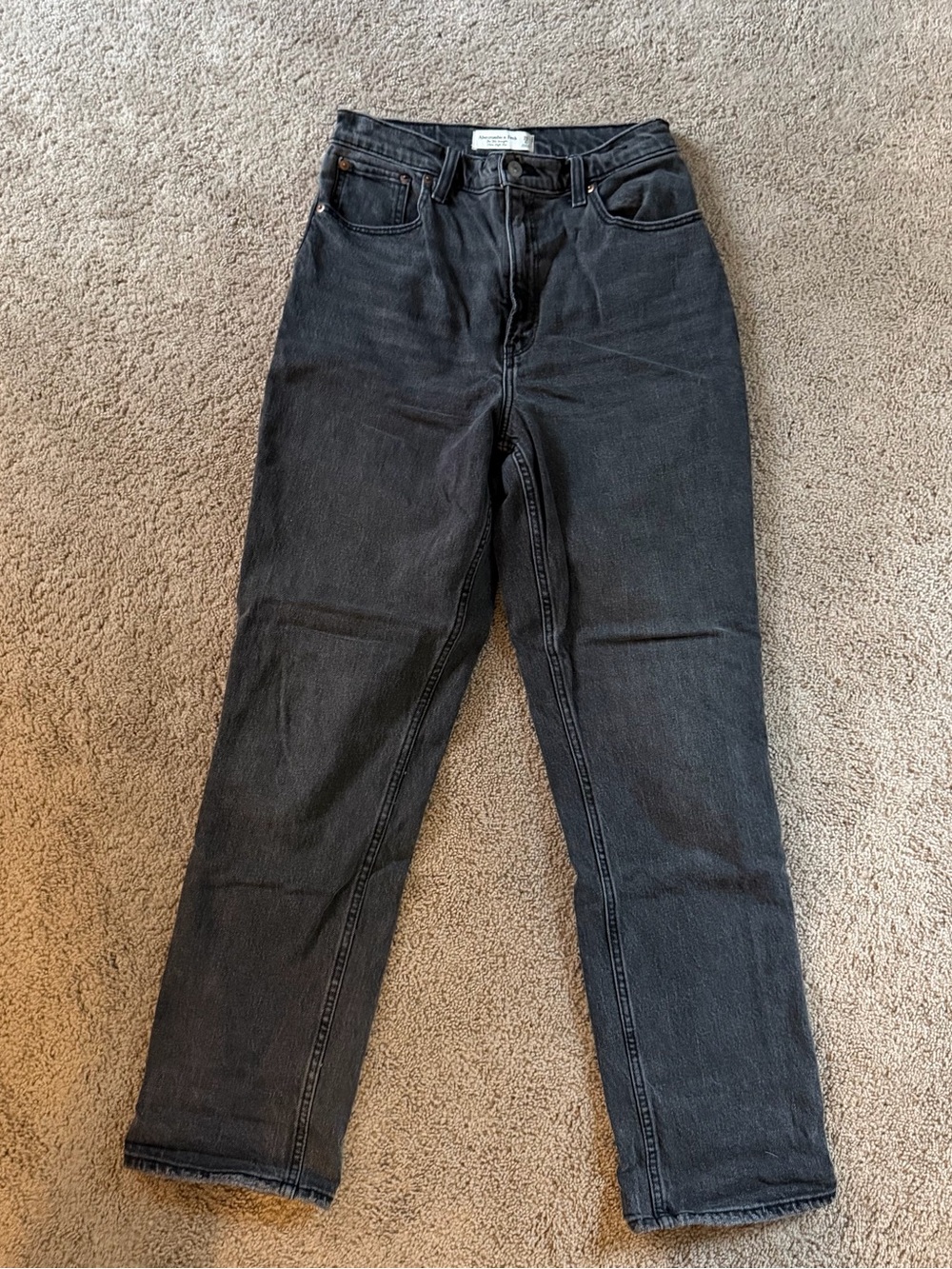 Abercrombie & Fitch Curve Love 90s Straight Black Jeans